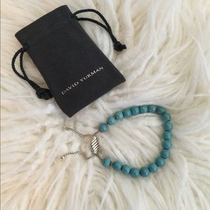 David Yurman spiritual beads silver turquoise 8 mm bracelet